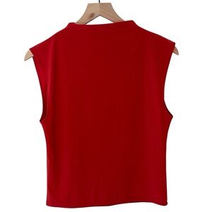 Aritzia Wilfred Woman's Size Medium Red Sleeveless Blouse Luxury Minimalist